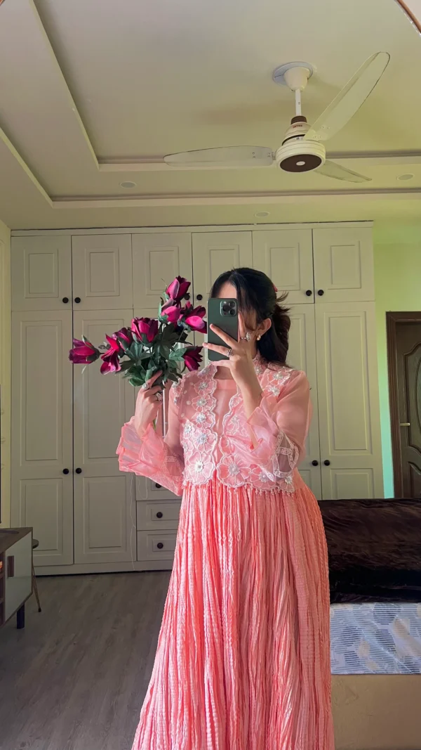Mah-e-Rooh 3Pc Maxi – Pink Crush Silk - Image 3